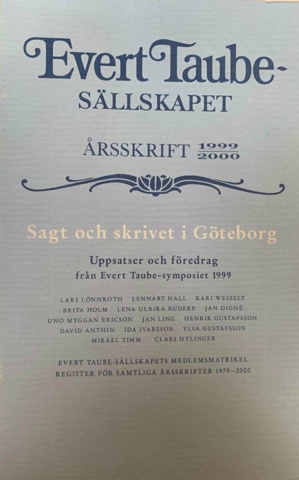 Evert Taube-sällskapet - årsskrift 1999-2000