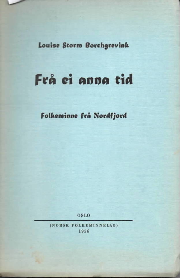 Frå ei anna tid – Folkeminne frå Nordfjord