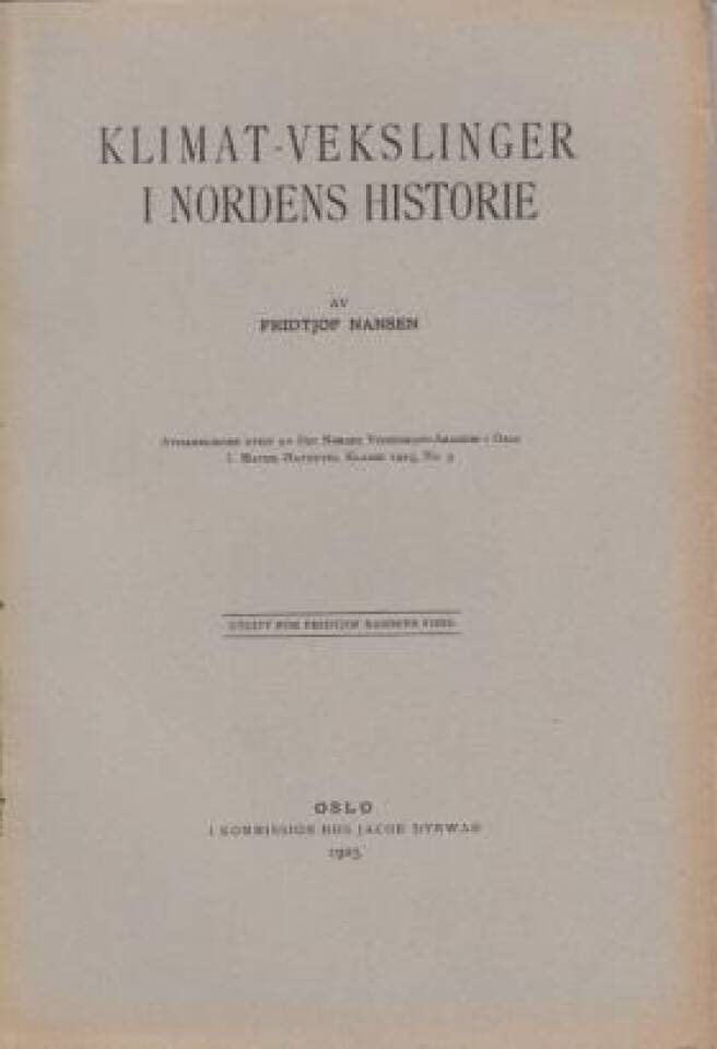 Klima-vekslinger i historisk og postglacial tid.