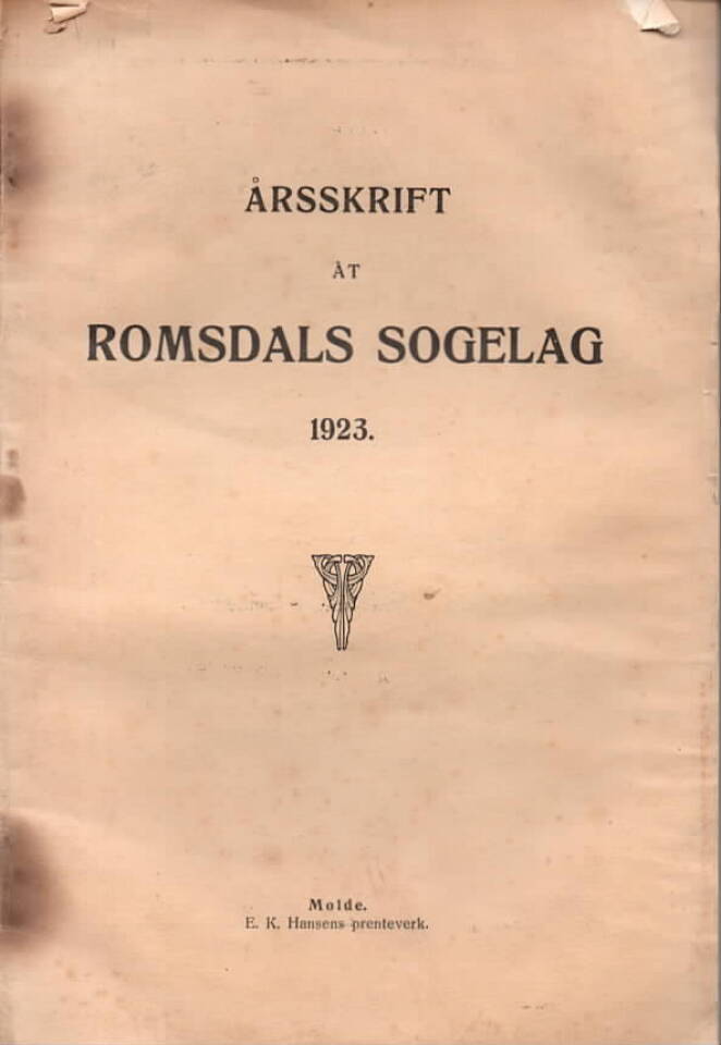Årsskrift åt Romsdals sogelag 1923