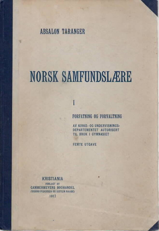 Norsk samfundslære I – Forfatning og forvaltning