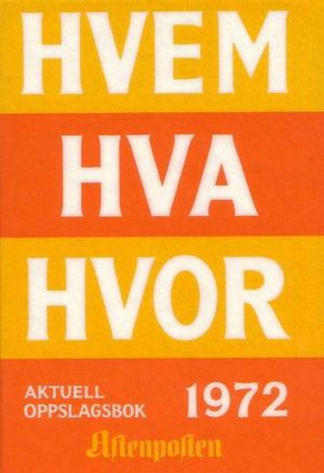 HVEM HVA HVOR 1972