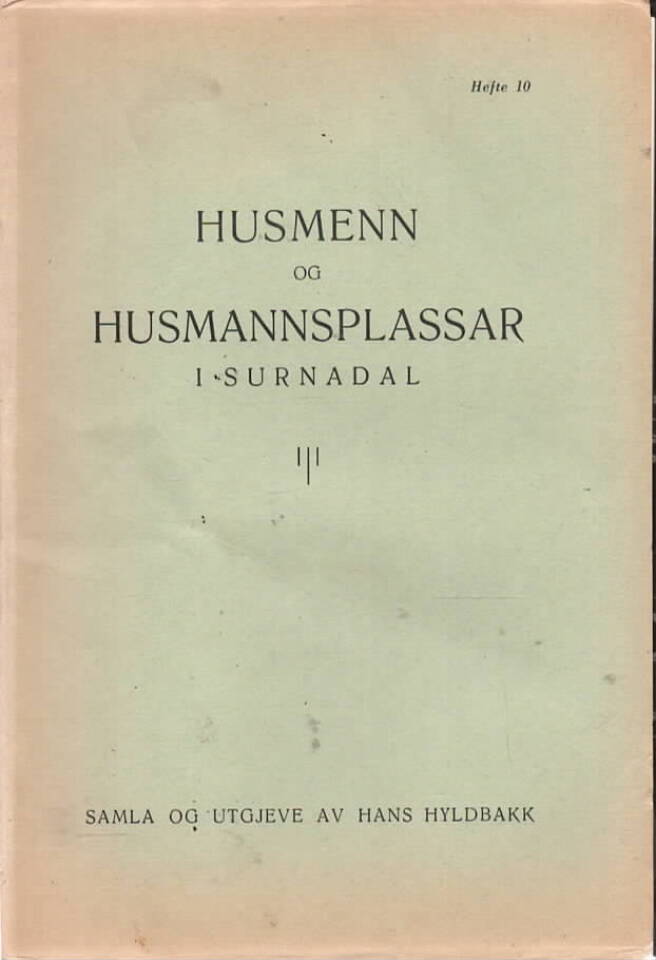 Husmenn og husmannsplassar Hefte 10-14