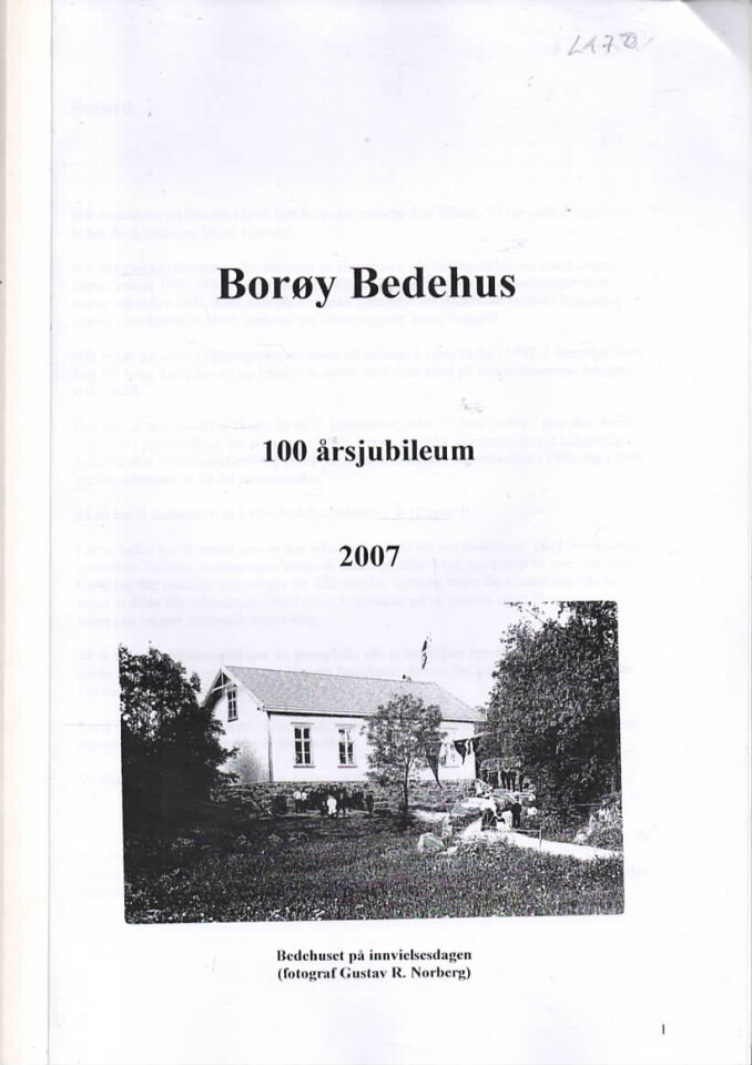 Borøy Bedehus – 100 årsjubileum 2007 – Hefte
