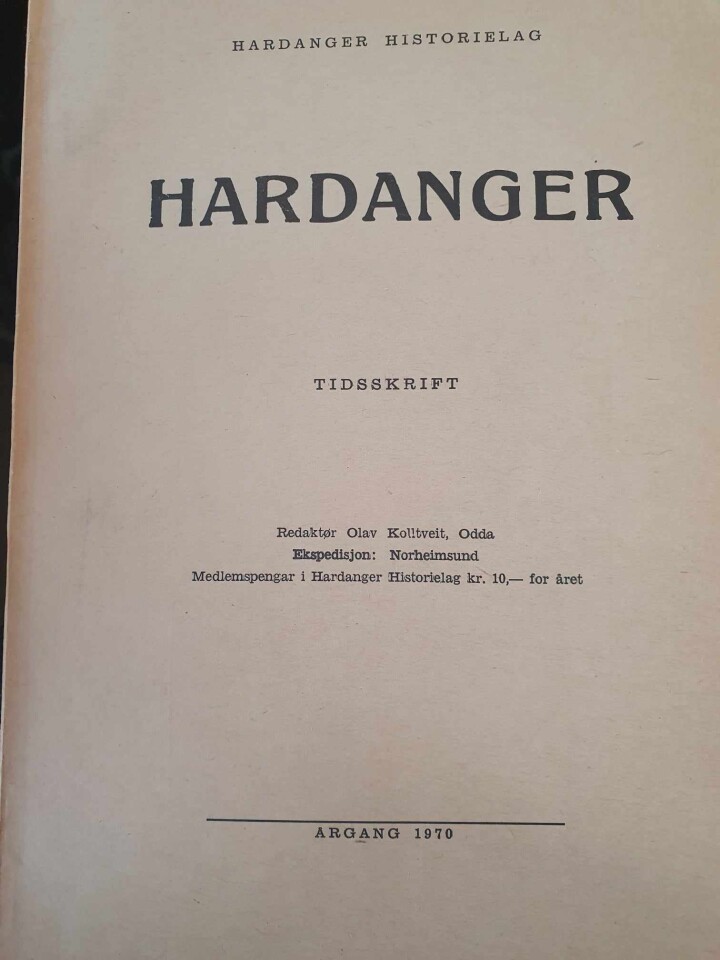 Hardanger tidsskrift 1970
