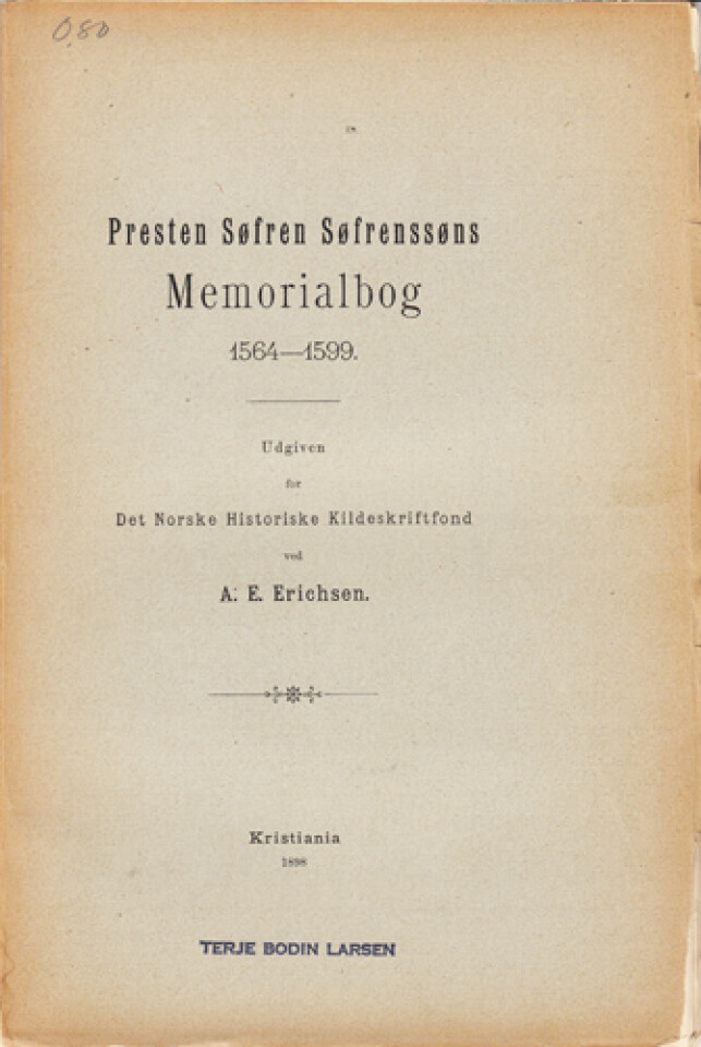 Presten Søfren Søfrenssøns Memorialbog