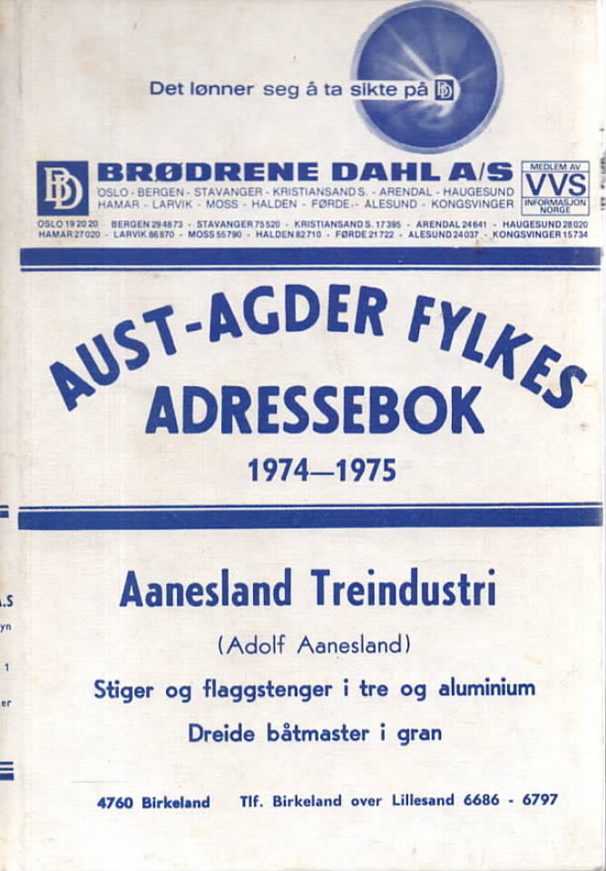 Aust-Agder fylkes adressebok 1974-1975 – med skattelikninger