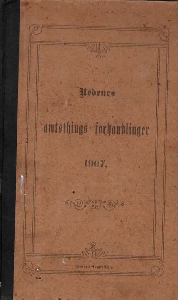 Nedenes Amtsthings forhandlinger 1907