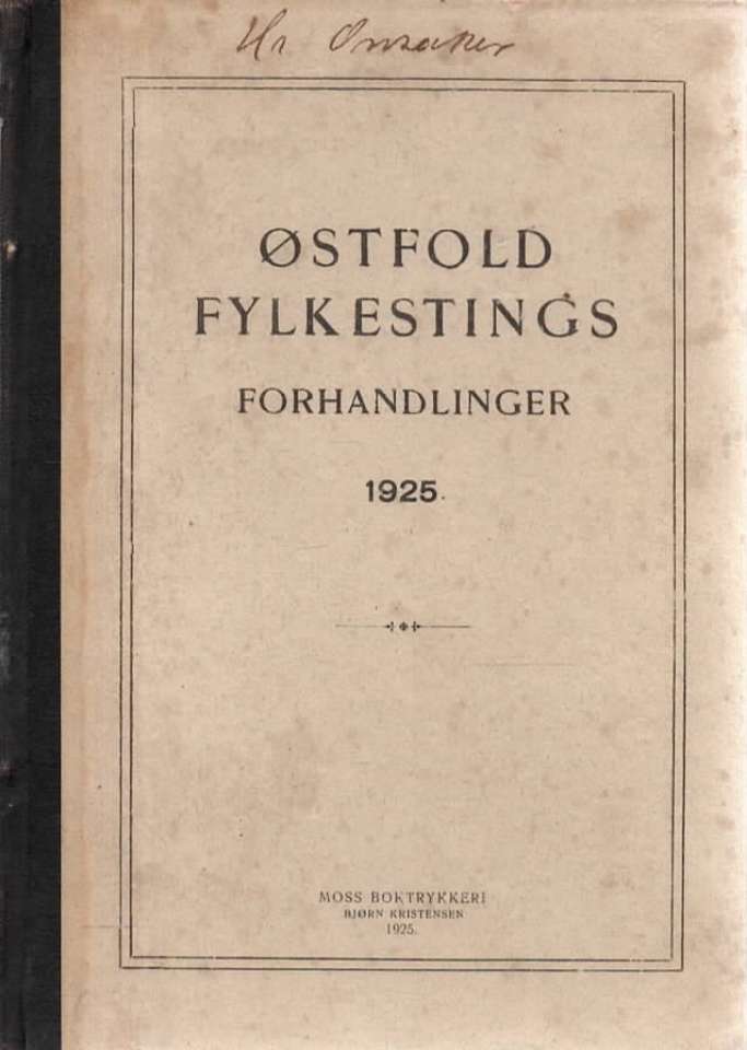 Østfold fylkestings forhandlinger 1925