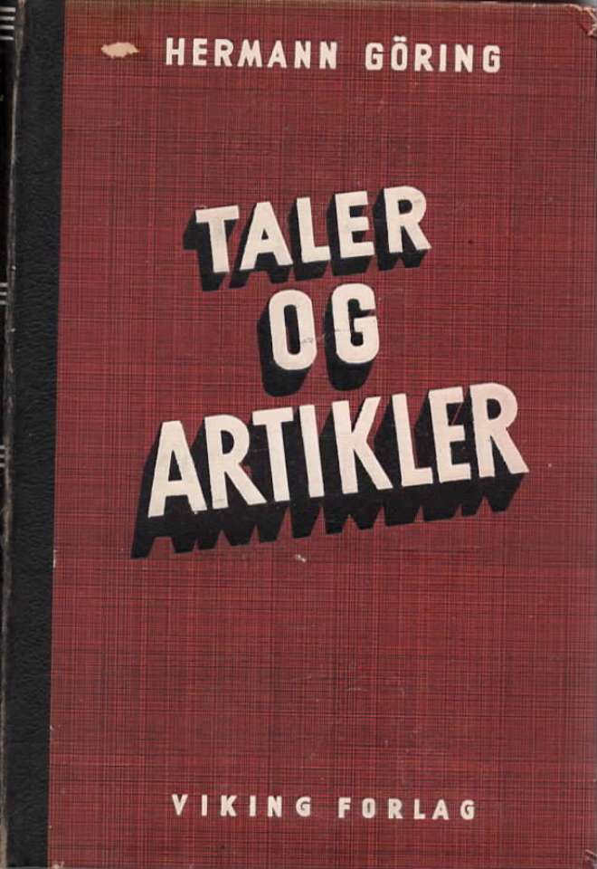 Taler og artikler – Hermann Göring