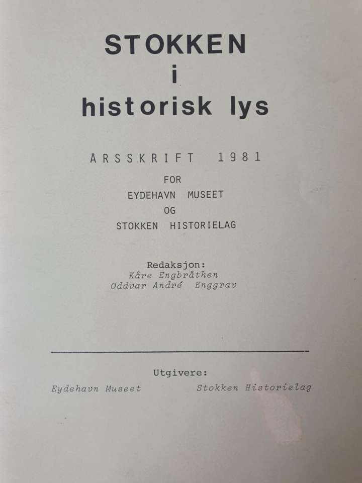 Stokken i historisk lys - årsskrift 1981