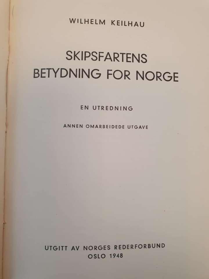 Skipsfartens betydning for Norge. - bakside