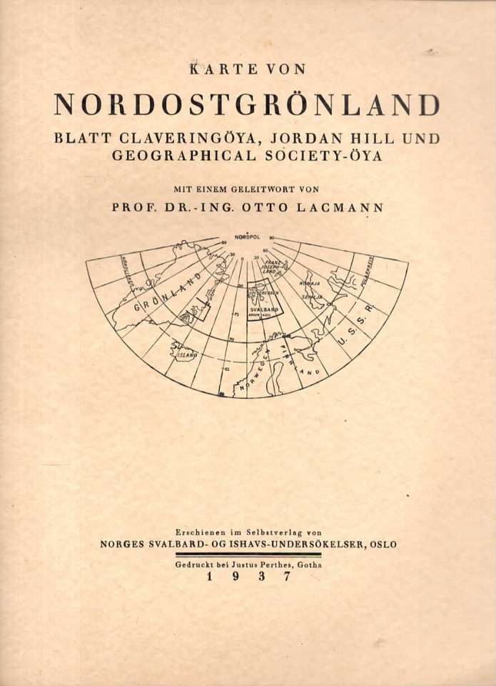 Karte von Nordostgrönland – Blatt Claveringöya, Jordan Hill und Geographical Society-öya