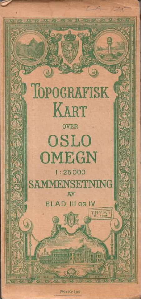 Topografisk kart over Oslo omegn 