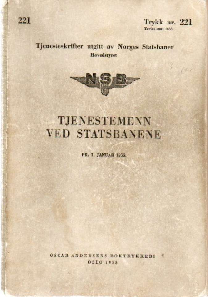 Tjenestemenn ved statsbanene pr. 1. januar 1935