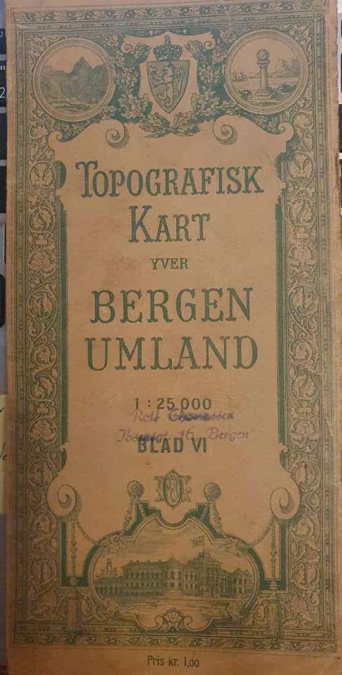 Topografisk kart yver Bergen Umland blad VI