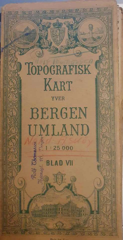 Topografisk kart yver Bergen Umland blad VII