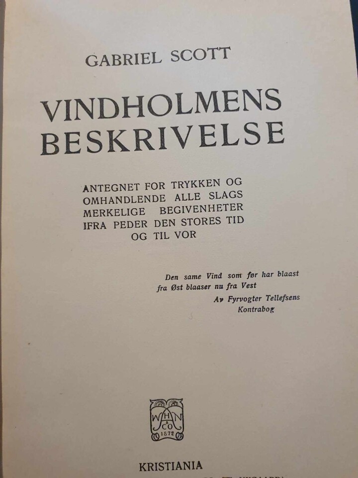 Vindholmens beskrivelse