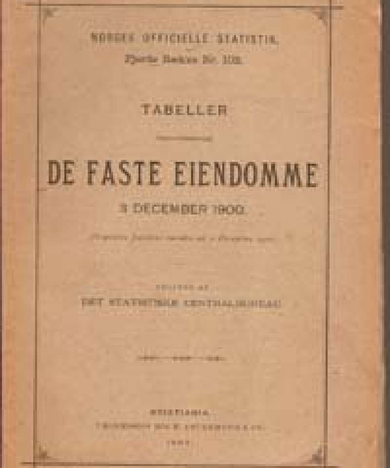 Tabeller vedkommende De faste eiendomme 3 december 1900