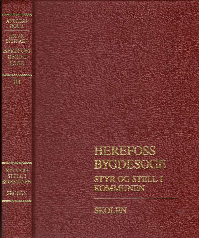 Herefoss Bygdesoge Bind III - Styr og stell i kommunen- Skolen